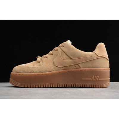 Nike Bayan Air Force 1 Sage Club Zeytin Yeşili / Altın / Açık Kahverengi Kaykay Ayakkabı Türkiye - L